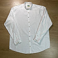 Біла лляна чоловіча сорочка з довгим рукавом Tonelli (батальні розміри)