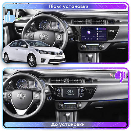 Штатна магнітола Lesko для Toyota Corolla XI (E160, E170) 2012-2016 10" 2/32Gb Optima GPS Android Тойота, фото 2