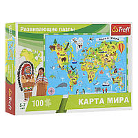 Пазлы "Карта мира" Trefl 15527, 100 элементов, Land of Toys