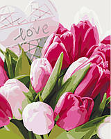 Картина Малювання за номерами Тюльпани з любов'ю 40x50 Набір для живопису Brushme BS51324
