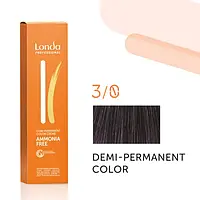 Интенсивная краска оттеночная для волос Londa Professional DEMI 3/0 темно-коричневый, 60 мл
