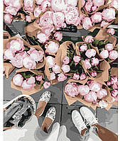 Картина Рисование по номерам Цветы Ярмарка пионов ©Оксана Воробей Картины в цифрах 40х50 Brushme BS53320