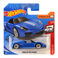 Машинка Базовая Hot Wheels Porsche 918 Spyder Porsche 1:64 GHD22 Blue 1шт