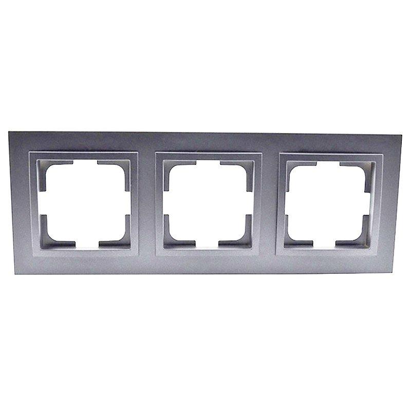 Рамка для розеток 3 пости Mono Electric DESPINA антрацит, фото 1