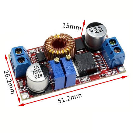 Понижуючий перетворювач XL4015 DC 5А 1.25-36V з регулятором струму, фото 1