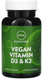 MRM Nutrition, веганські вітаміни D3 і K2, 62,5 мкг (2500 МО), 60 капсул, фото 1