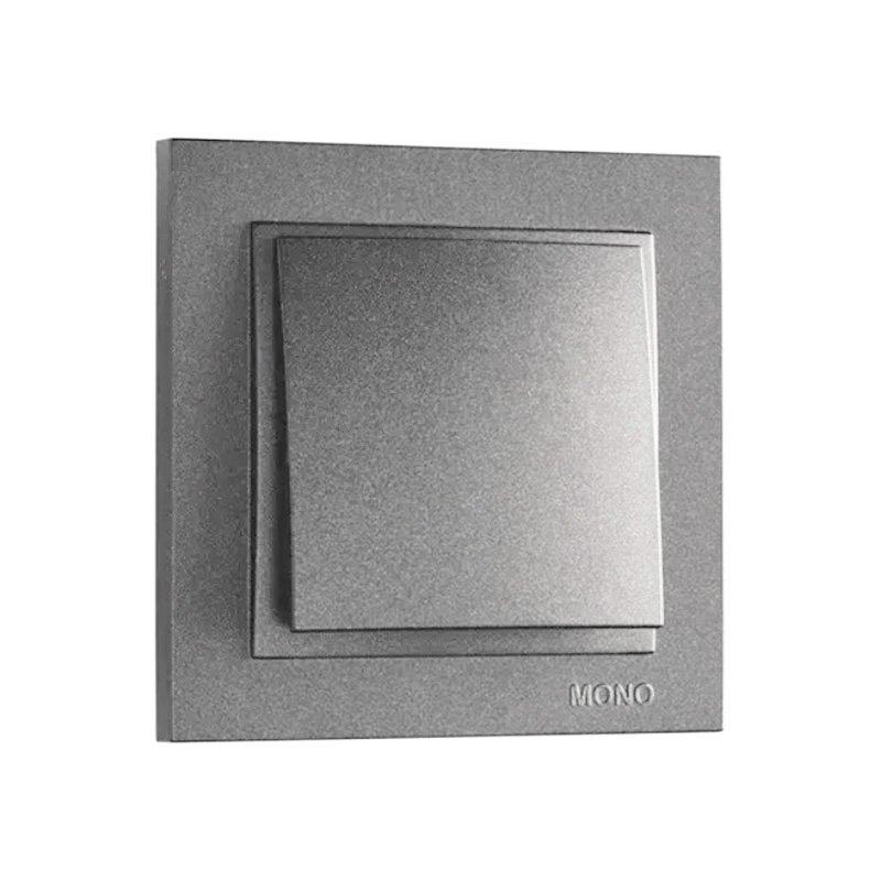 Вимикач одноклавішний антрацит Mono Electric DESPINA, вимикач одинарний, фото 1