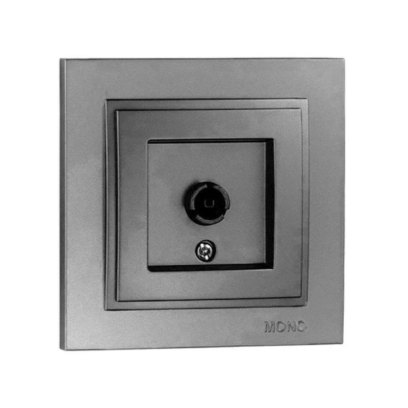 Розетка TV кінцева Mono Electric DESPINA з екраном антрацит, фото 1