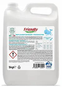 Органічний рідкий пральний порошок Friendly Organic без запаху 5000 мл. (100 циклів прання)