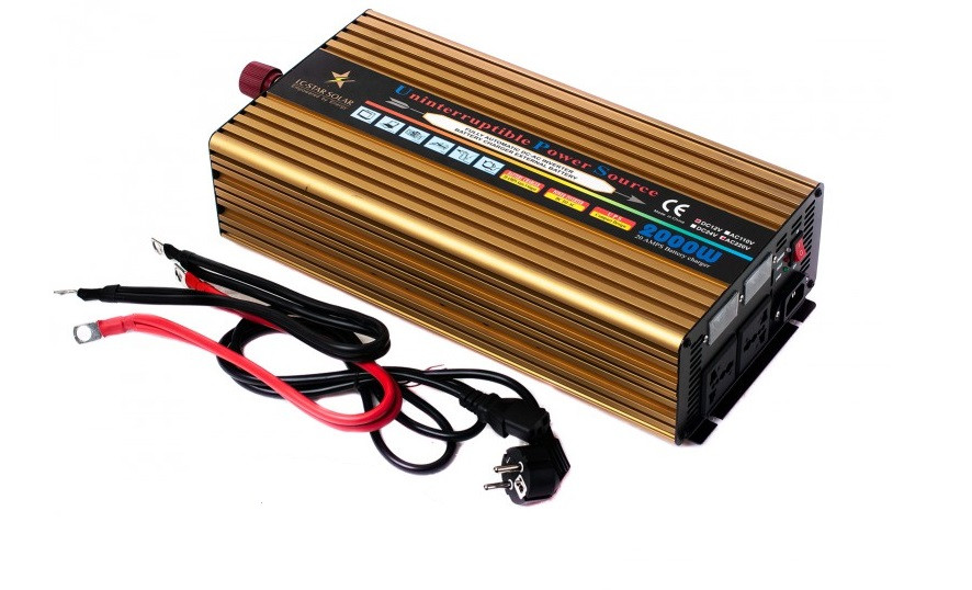 Інвертор LC-Star Solar з 2000 W із зарядкою, перетворювач із синусоїдальною хвилею