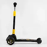 Дитячий складаний триколісний самокат Best Scooter Бамблбі 15172 зі світними колесами та дисками, колеса PU, фото 4