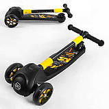 Дитячий складаний триколісний самокат Best Scooter Бамблбі 15172 зі світними колесами та дисками, колеса PU, фото 7
