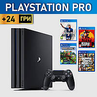 Sony PlayStation 4 PRO +24 ИГР +ГАРАНТИЯ Б/У (Fifa 23, Cyberpunk, UFC и др)