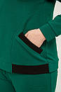 Жіночий брючний зелений костюм з двонитки Венера великий розмір 52 54 56 58 60 62, фото 4