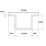 Рустовочний профіль 30х14мм алюмінієвий руст декоративний для фасаду та інтер'єру довжина 3 метри, фото 2
