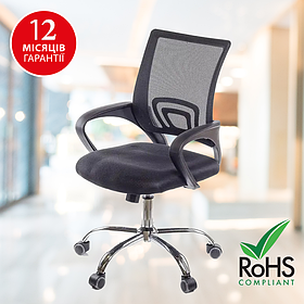 Професійне офісне крісло з колесами - АКЛАС Тіто CH TILT , еко шкіра , чорний колір , максимальне навантаження 120 кг