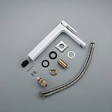 Змішувач для умивальника GAPPO G1017-2, білий/хром, фото 4