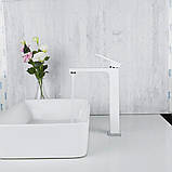 Змішувач для умивальника GAPPO G1017-2, білий/хром, фото 2