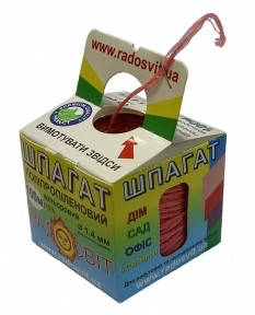 Шпагат поліпропіленовий кольоровий, 100 м/бобіна (коробка Twine-Fix) (Радосвіт)