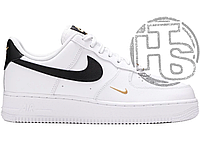 Женские кроссовки Nike Air Force 1 Low 07 Essential White Black Gold Mini Swoosh CZ0270-102