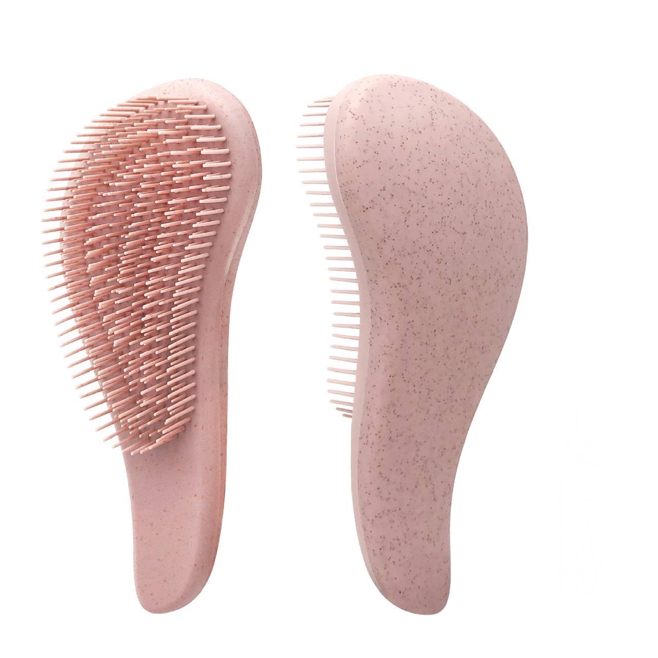 Набір для волосся в мішечку: гребінець і масажна щітка. Рожевий - фото 2 - id-p1801557582