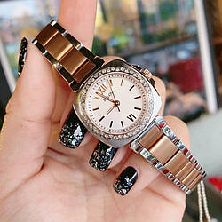 Жіночий годинник із 46 діамантами Bulova 98R206 зі сріблясто-золотою гамою. Шикарний подарунок дівчині