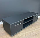 Тумба сіра під ТВ з полицями та дверима - Сіра тумба під телевізор, фото 3