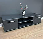 Тумба сіра під ТВ з полицями та дверима - Сіра тумба під телевізор, фото 2