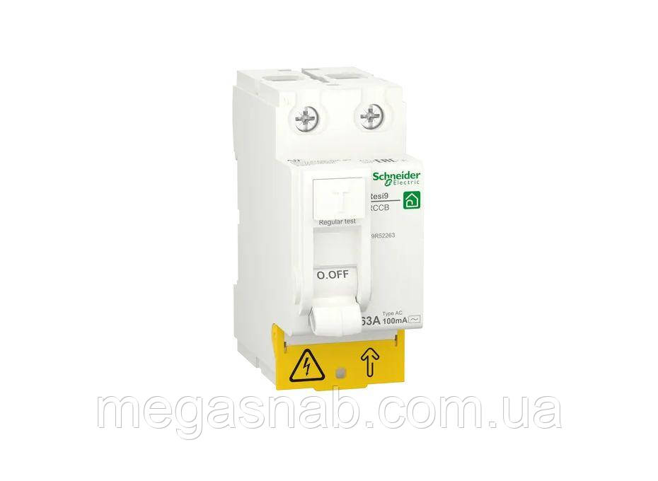Диференційне реле (УЗО) Schneider 2 р 63А/100мА ( RESI9 ), фото 1
