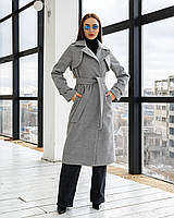 Жіноче витончене кашемірове демісезонне пальто ПВ-310 св.сірий