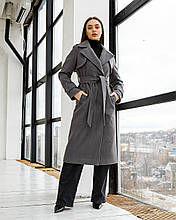 Жіноче демісезонне пальто ПВ-310 т.сірий