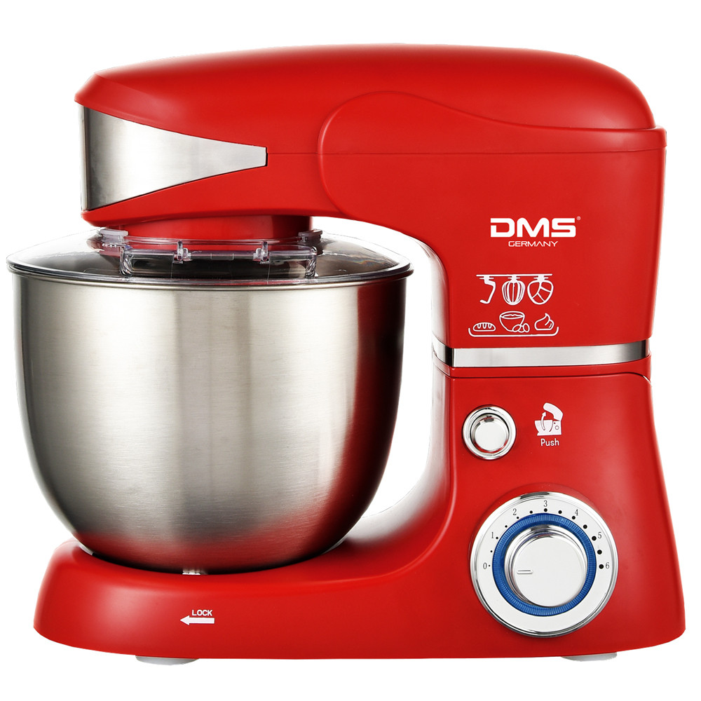 Тестоміс міксер планетарний DMS КМ-1500 Red 1500 Вт, 6 швидкостей, чаша 5 літрів, потужний і універсальний, фото 1