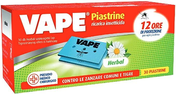 Vape Platelets Herbal захист від комарів ніжний аромат стійкість 12 годин, 30 штук