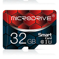 Карта памяти Microdrive 32GB microSD с картридером Class 10 + SD-adapter микро сд 32 гб High Speed