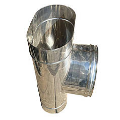 Трійник овал димохідний 90° нержавіюча сталь AISI 304(1мм)