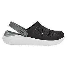 Сабо Crocs LiteRide Clog Black/Smoke Крокси чоловічі/жіночі лайтрайд чорно-димчасті оригінал