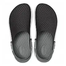 Сабо Crocs LiteRide Clog Black/Smoke Крокси чоловічі/жіночі лайтрайд чорно-димчасті оригінал, фото 5