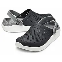 Сабо Crocs LiteRide Clog Black/Smoke Крокси чоловічі/жіночі лайтрайд чорно-димчасті оригінал, фото 6