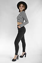 Джинси скіні жіночі стрейчеві XL — 4XL Джегінси Ластівка — напівбатал Чорний колір, фото 3