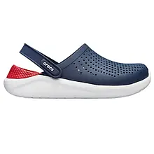 Сабо Crocs LiteRide Clog Navy/Pepper — чоловічі та жіночі крокси LiteRide синьо-білі, оригінал