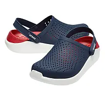 Сабо Crocs LiteRide Clog Navy/Pepper — чоловічі та жіночі крокси LiteRide синьо-білі, оригінал, фото 3