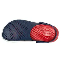 Сабо Crocs LiteRide Clog Navy/Pepper — чоловічі та жіночі крокси LiteRide синьо-білі, оригінал, фото 5