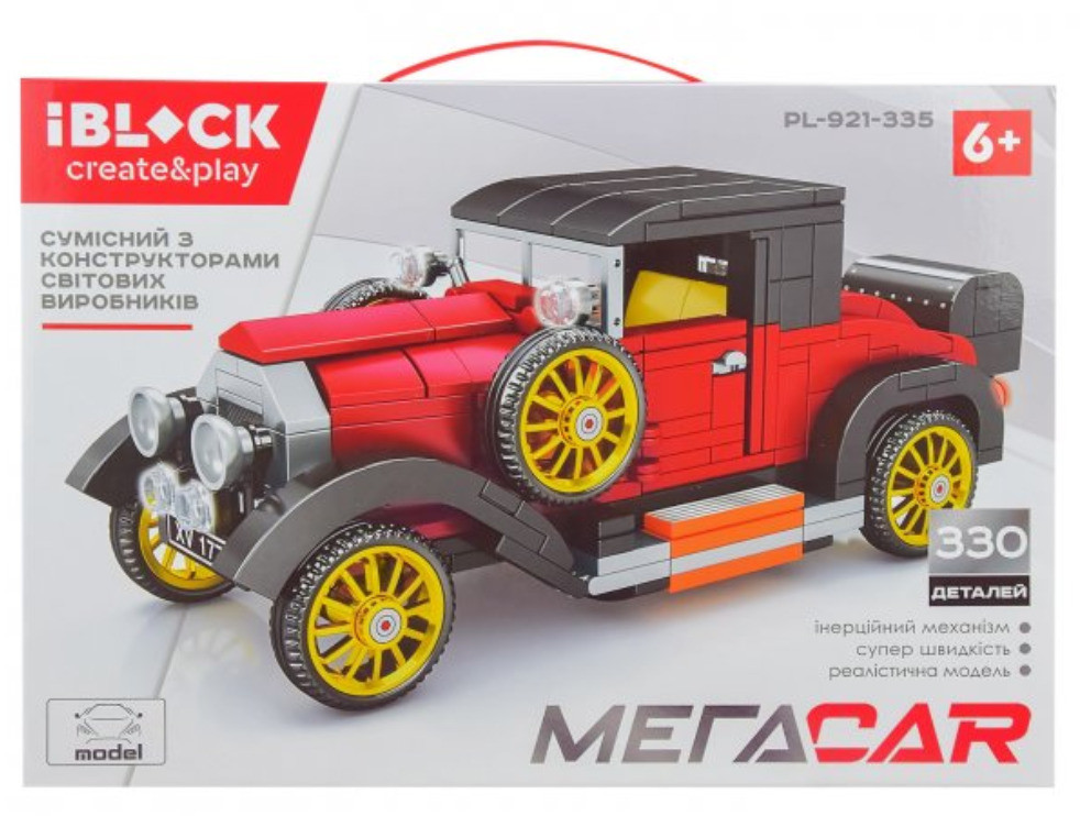 Конструктор IBLOCK МегаCar Ретро автомобіль 330 дет