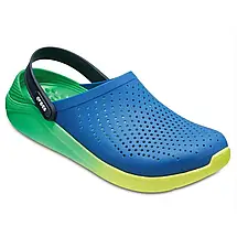 Сабо Crocs LiteRide Clog Blue/ Green Крокси чоловічі/жіночі лайтрайд блакитно-лаймовий оригінал, фото 2