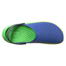 Сабо Crocs LiteRide Clog Blue/ Green Крокси чоловічі/жіночі лайтрайд блакитно-лаймовий оригінал, фото 4