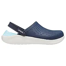 Сабо Crocs LiteRide Clog Navy/Almost White Крокси чоловічі/жіночі лайтрайд синьо-білі оригінал