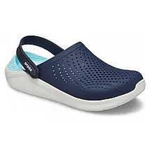 Сабо Crocs LiteRide Clog Navy/Almost White Крокси чоловічі/жіночі лайтрайд синьо-білі оригінал, фото 2