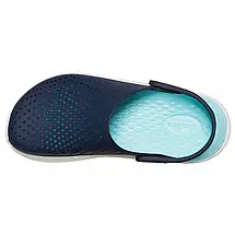 Сабо Crocs LiteRide Clog Navy/Almost White Крокси чоловічі/жіночі лайтрайд синьо-білі оригінал, фото 3