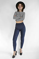 Джинси скінні жіночі стрейчеві XL — 4XL Джегінси Ластівка — напівбатал Синій колір, фото 3
