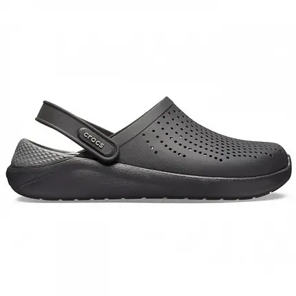 Сабо Crocs LiteRide Clog Black/Slate Grey Крокси чоловічі/жіночі лайтрайд колір ночі оригінал, фото 1